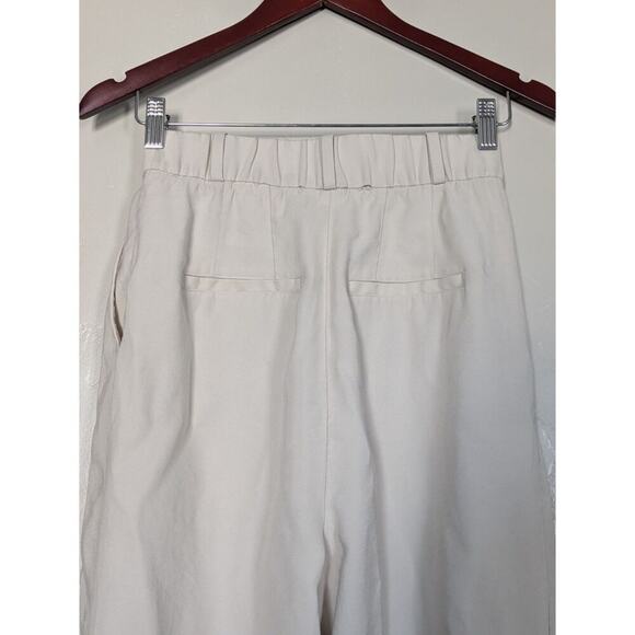 H&M Pants Womens Size 4 High‎ Rise Pleated Straight Leg Khaki Pockets Preppy - Picture 7 of 11
